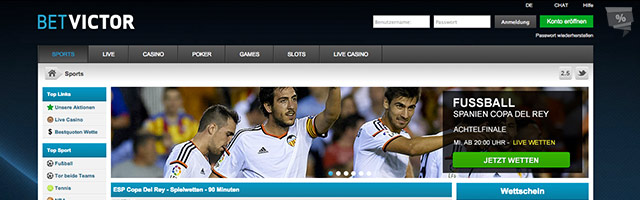 Breites Sportwetten-Portfolio bei BetVictor