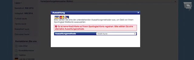 Die Auszahlung bei Sportingbet