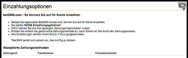 Keine Einzahlungsgebühr fällig