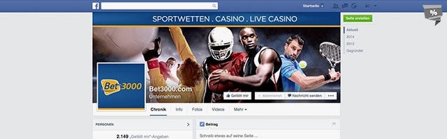 bet3000 auch auf Facebook