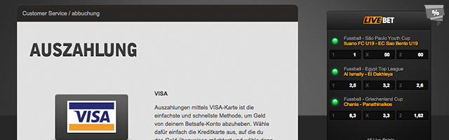 Viele Auszahlungsarten vorhanden