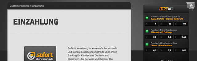 Viele Einzahlungsarten vorhanden