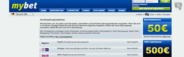 Bei Einzahlung per Paysafecard werden Gebühren berechnet