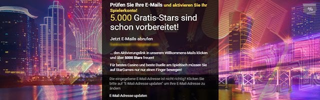 Stargames Anmeldung