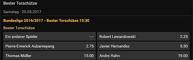 Borussia Dortmund Wetten Bundesliga Torschützenkönig Aubameyang