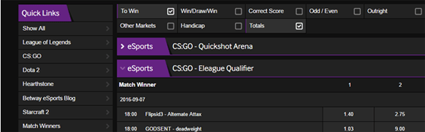 Betway eSport CS:GO