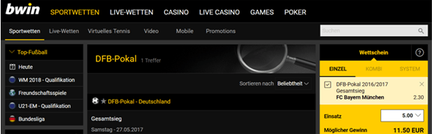 bwin DFB-Pokal Quoten