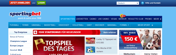 Anmelden und Login bei Sportingbet