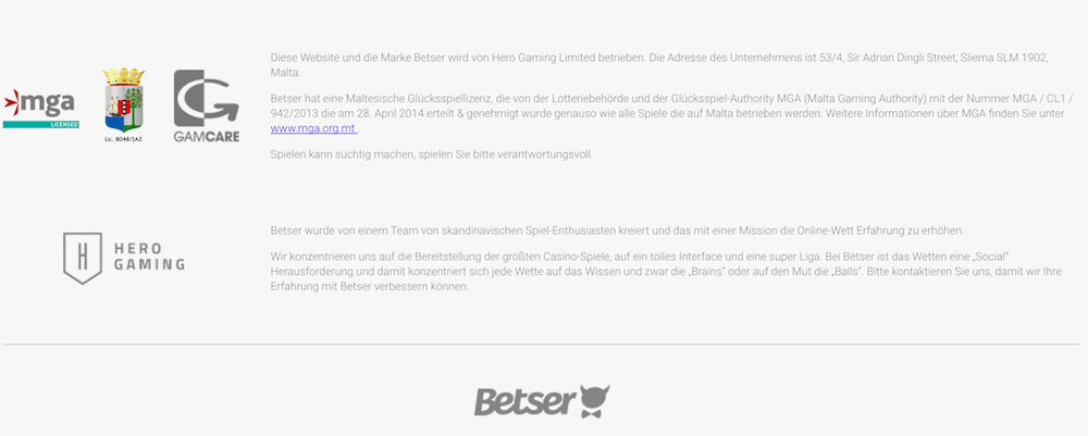 Betser besitzt eine Lizenz der MGA