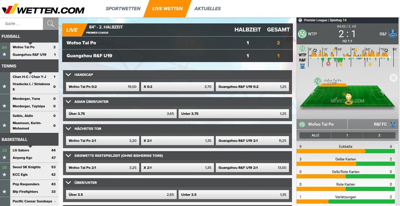 Wettportal von Wetten.com komplett auf Deutsch