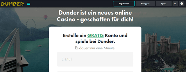 Dunder Casino Registrierung